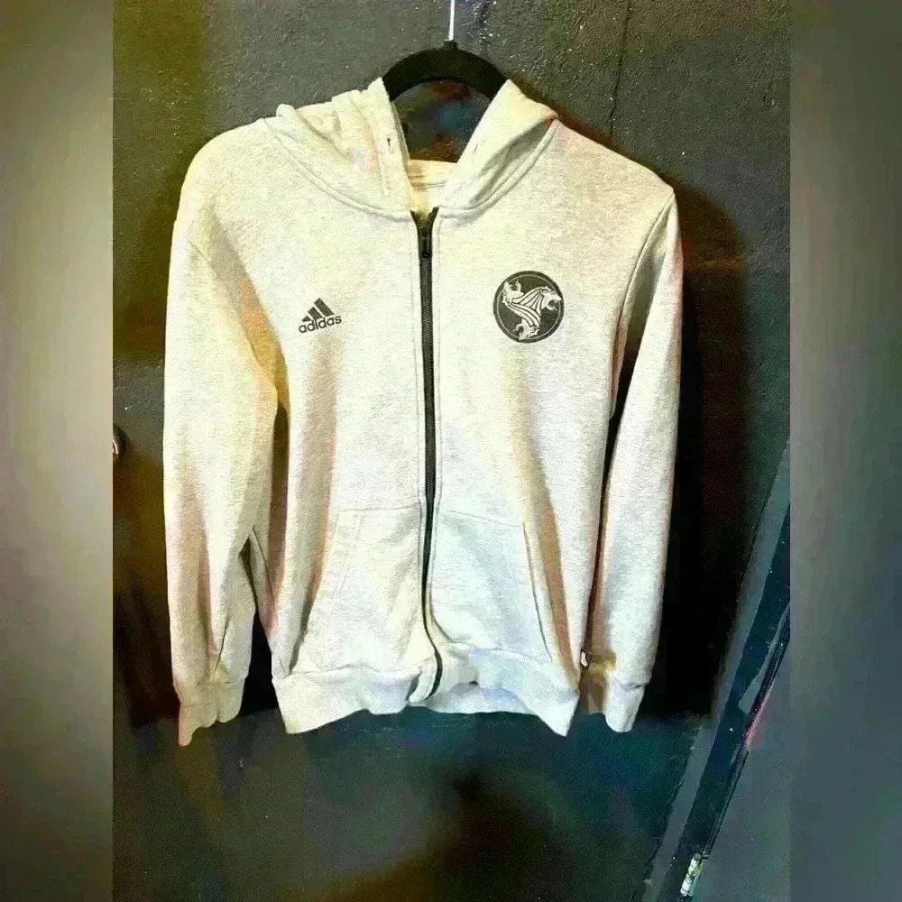 Men’s Adidas Tango Entrusco Zip Up Hoodie Grey Small